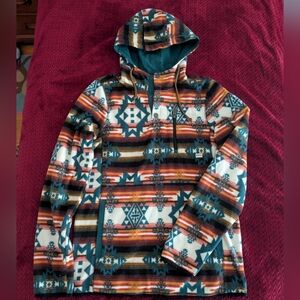 Patterned Hooded Sweatshirt
